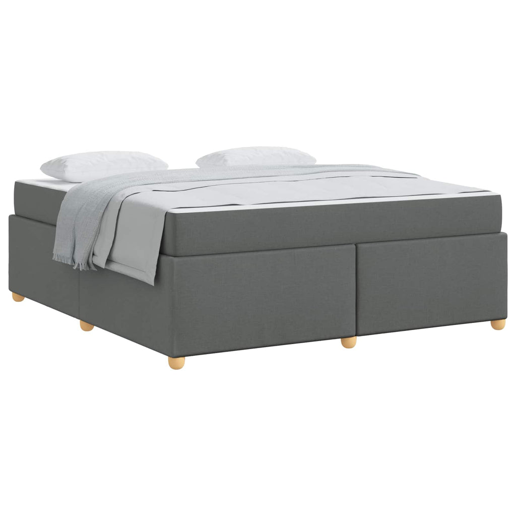 Estructura de cama con colchón Gris oscuro 180 x 200 cm tela