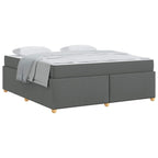 Estructura de cama con colchón Gris oscuro 180 x 200 cm tela