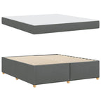 Estructura de cama con colchón Gris oscuro 180 x 200 cm tela
