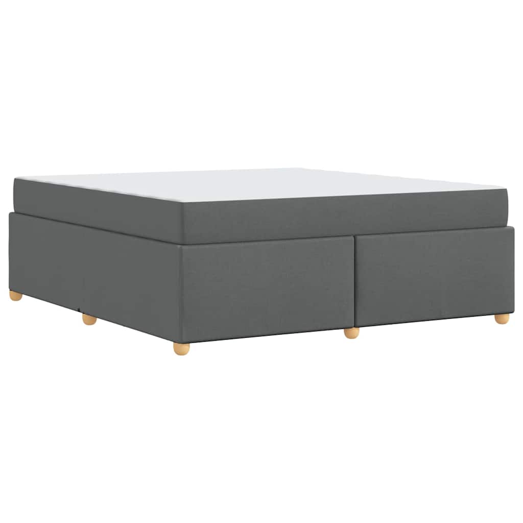 Estructura de cama con colchón Gris oscuro 180 x 200 cm tela