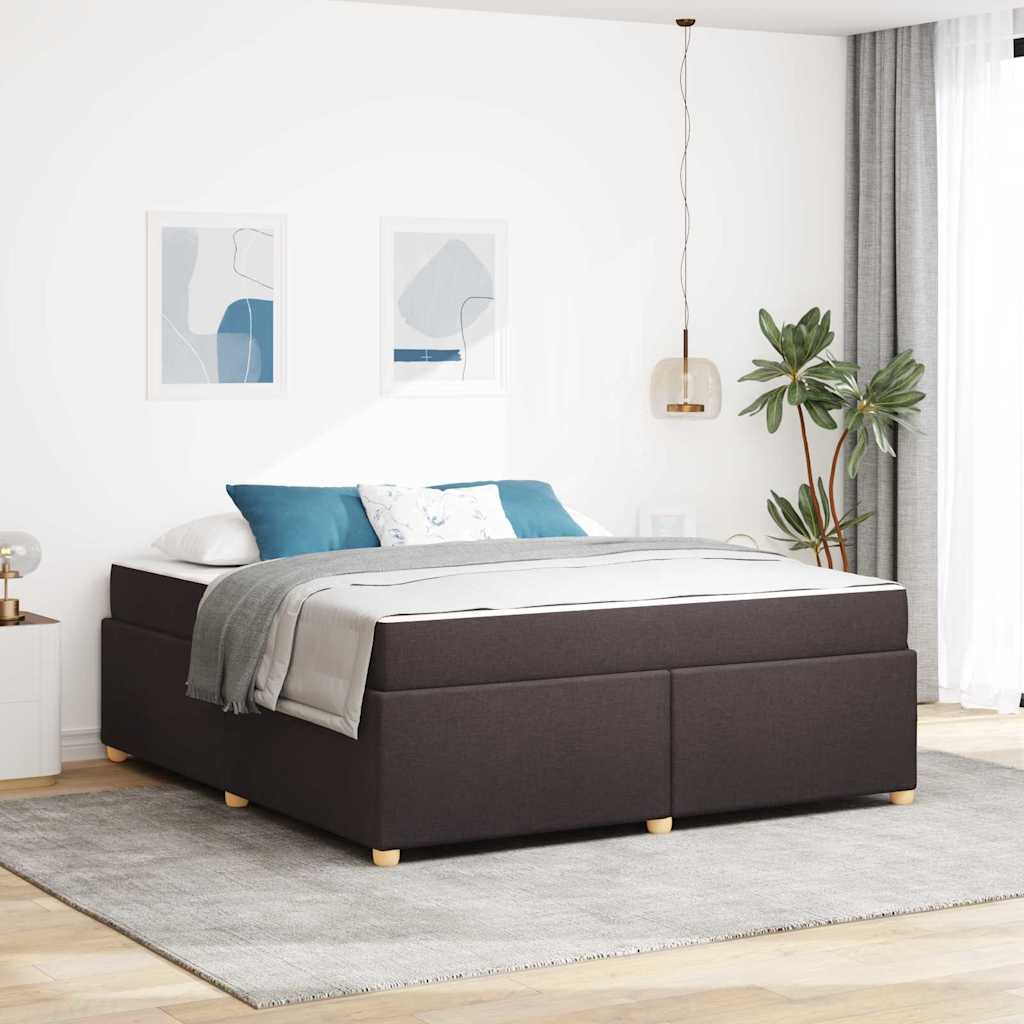 Estrutura de cama com colchão Castanho Escuro 100 x 200 cm tecido