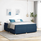 Estructura de cama con colchón Azul 180 x 200 cm tela