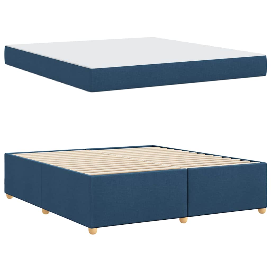 Estructura de cama con colchón Azul 180 x 200 cm tela