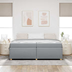 Estructura de cama con colchón Gris Claro 200 x 200 cm tela