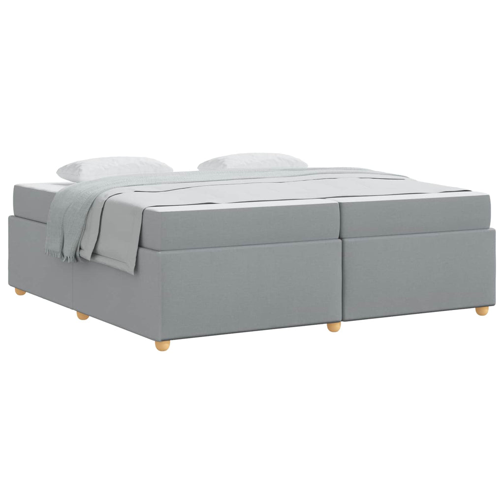 Estructura de cama con colchón Gris Claro 200 x 200 cm tela