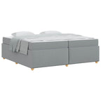 Estructura de cama con colchón Gris Claro 200 x 200 cm tela