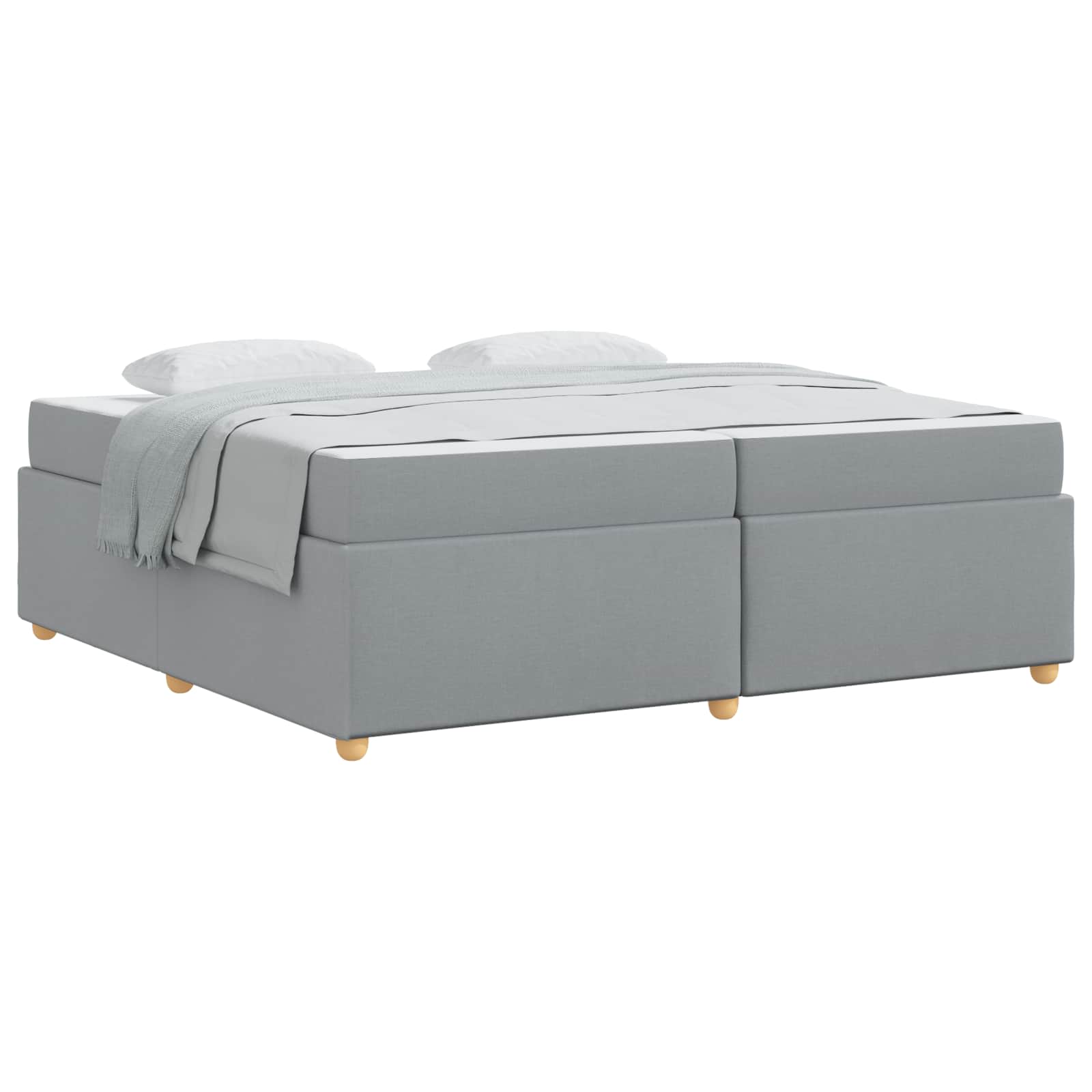 Estructura de cama con colchón Gris Claro 200 x 200 cm tela