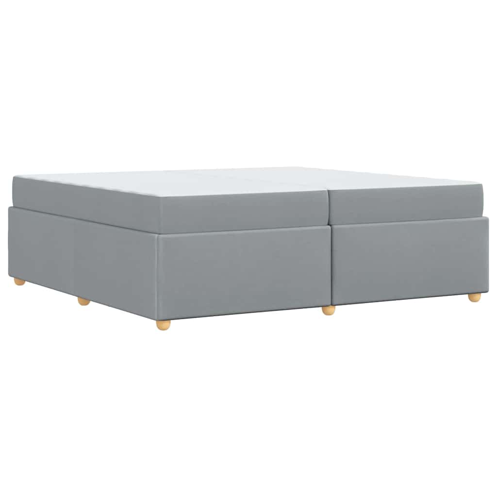 Estructura de cama con colchón Gris Claro 200 x 200 cm tela