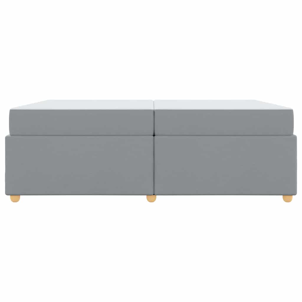 Estructura de cama con colchón Gris Claro 200 x 200 cm tela