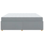 Estructura de cama con colchón Gris Claro 200 x 200 cm tela