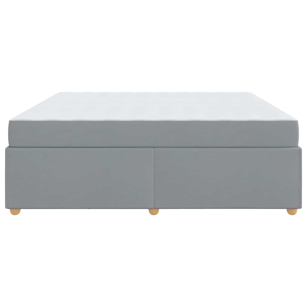 Estructura de cama con colchón Gris Claro 200 x 200 cm tela