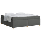 Estructura de cama con colchón Gris oscuro 200 x 200 cm tela