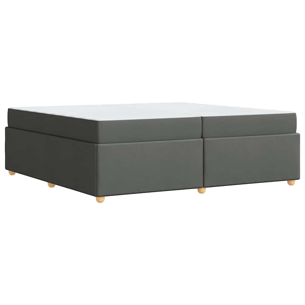 Estructura de cama con colchón Gris oscuro 200 x 200 cm tela