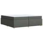 Estructura de cama con colchón Gris oscuro 200 x 200 cm tela