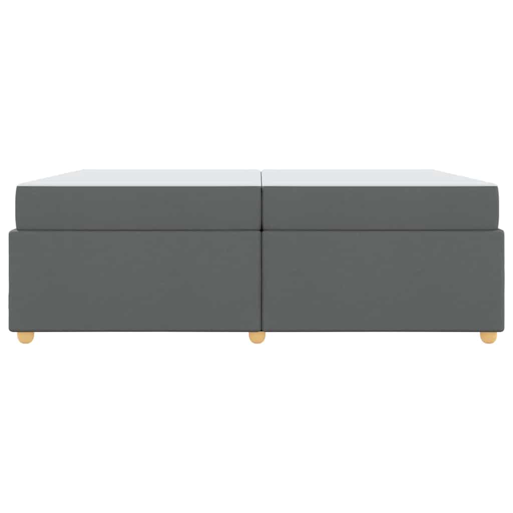 Estructura de cama con colchón Gris oscuro 200 x 200 cm tela
