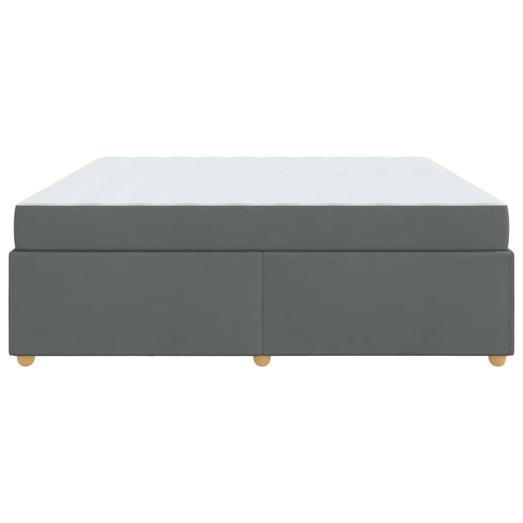 Estructura de cama con colchón Gris oscuro 200 x 200 cm tela