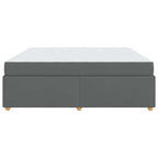 Estructura de cama con colchón Gris oscuro 200 x 200 cm tela