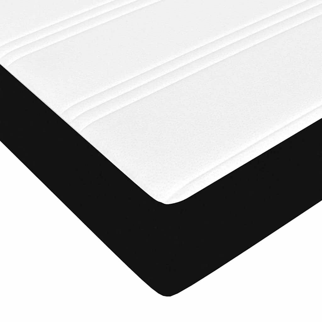 Estructura de cama con colchón Negro 200 x 200 cm tela