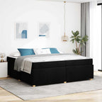 Estructura de cama con colchón Negro 200 x 200 cm tela