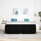 Estructura de cama con colchón Negro 200 x 200 cm tela