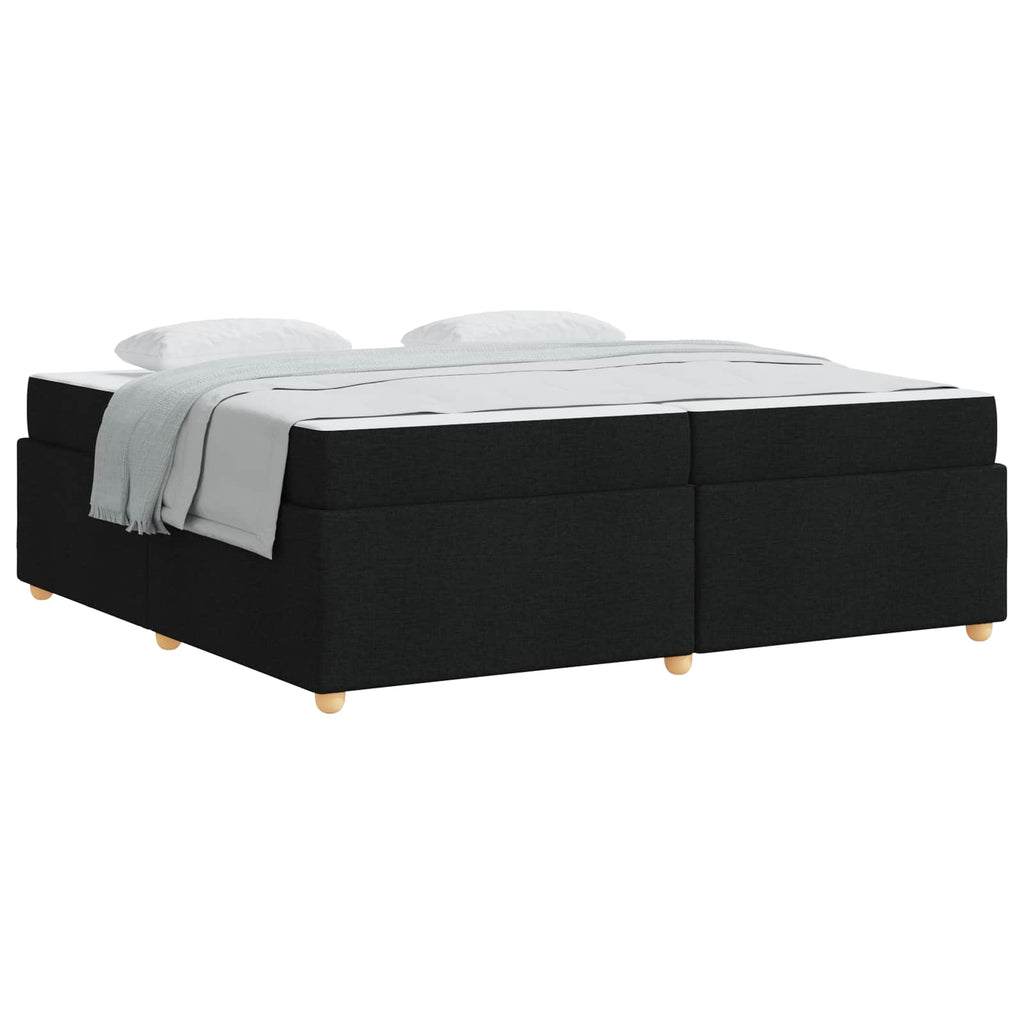 Estructura de cama con colchón Negro 200 x 200 cm tela