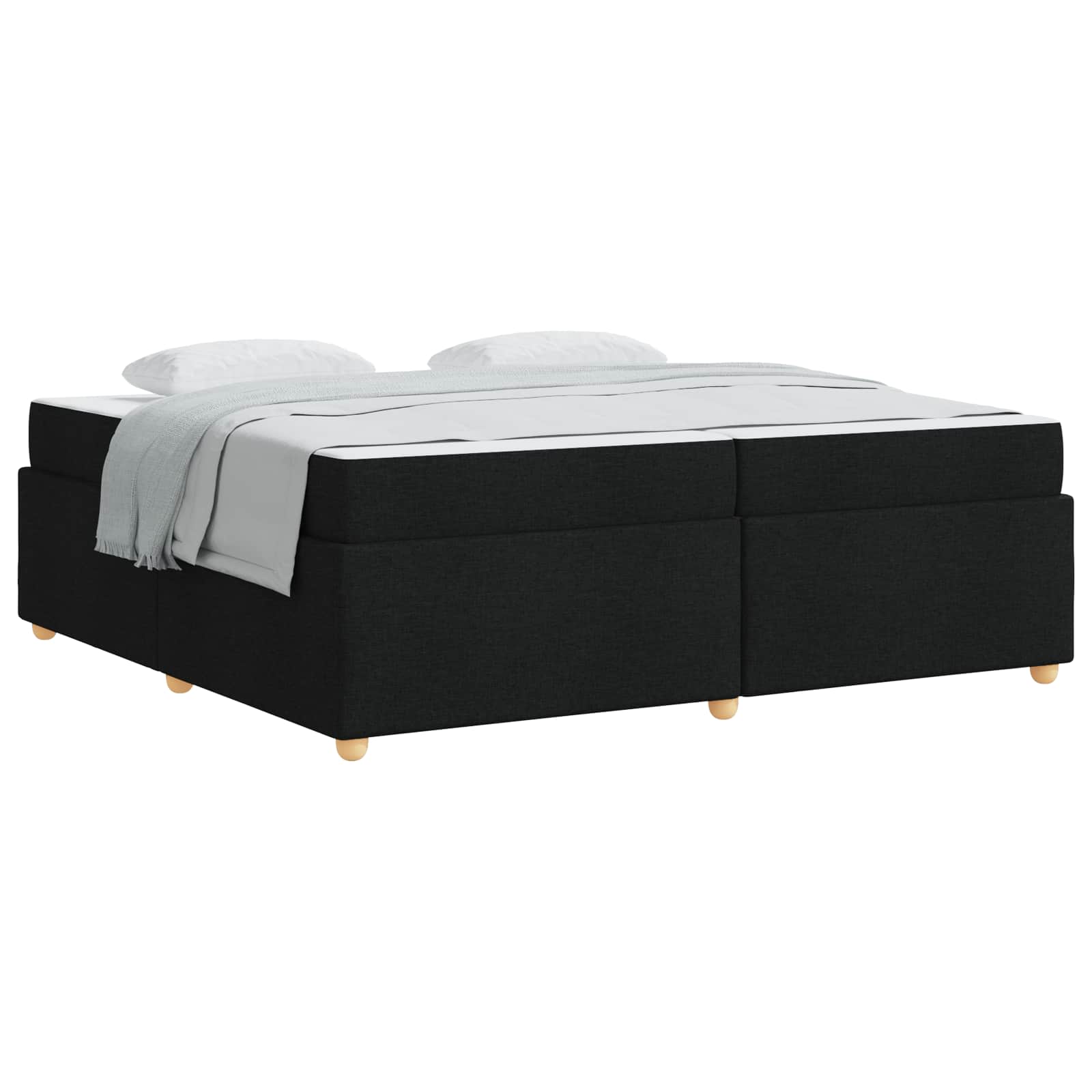 Estructura de cama con colchón Negro 200 x 200 cm tela