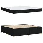 Estructura de cama con colchón Negro 200 x 200 cm tela