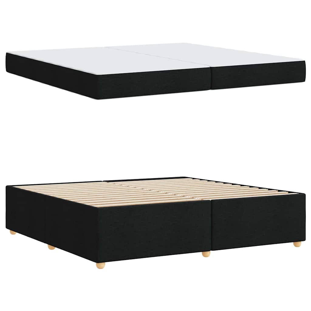 Estructura de cama con colchón Negro 200 x 200 cm tela