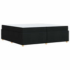 Estructura de cama con colchón Negro 200 x 200 cm tela