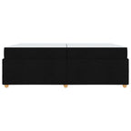 Estructura de cama con colchón Negro 200 x 200 cm tela