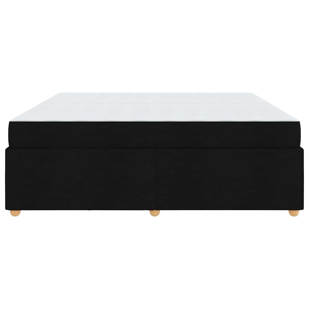 Estructura de cama con colchón Negro 200 x 200 cm tela