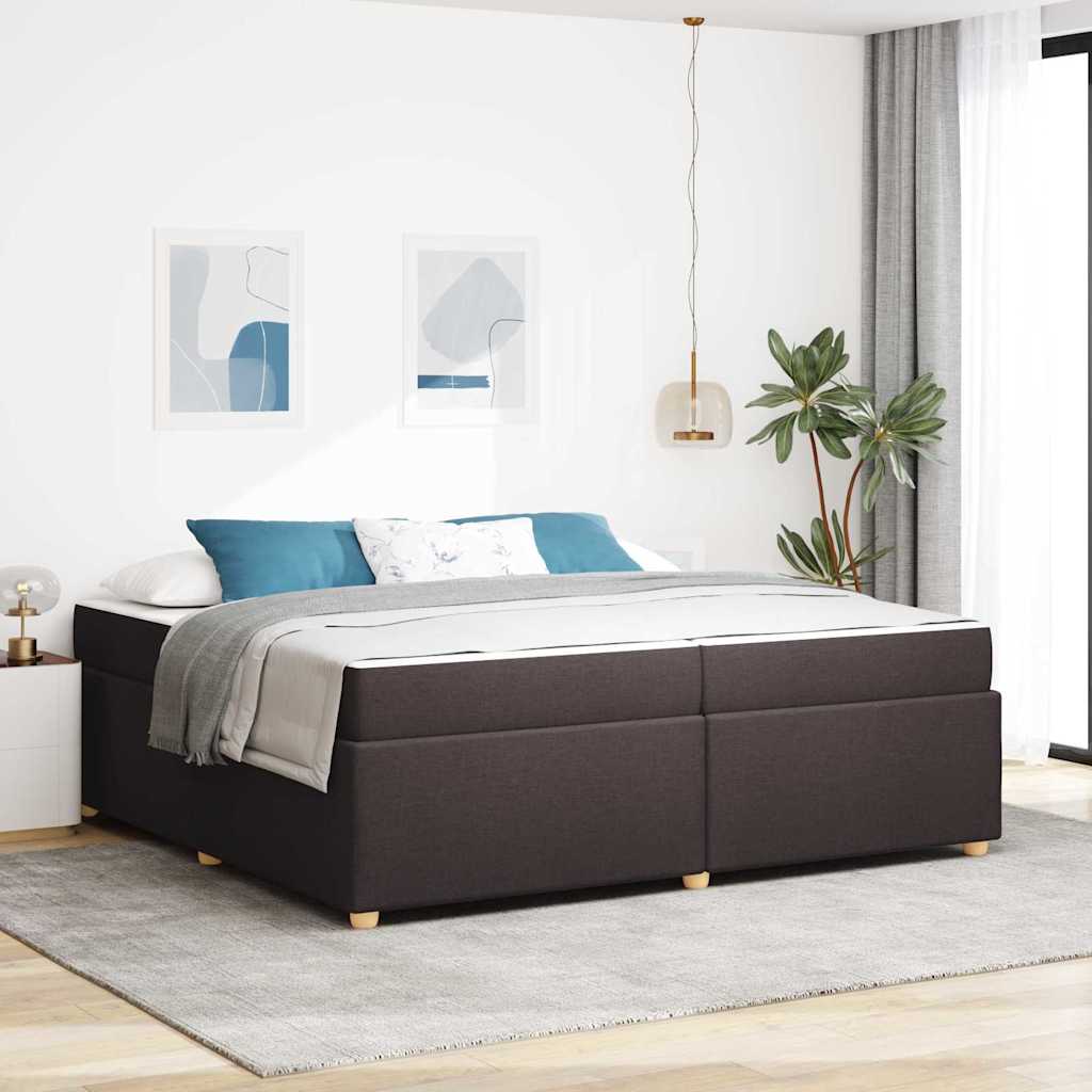 Estrutura de cama com colchão Castanho Escuro 100 x 200 cm tecido