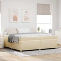Estructura de cama con colchón Crema 200 x 200 cm tela