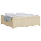 Estructura de cama con colchón Crema 200 x 200 cm tela
