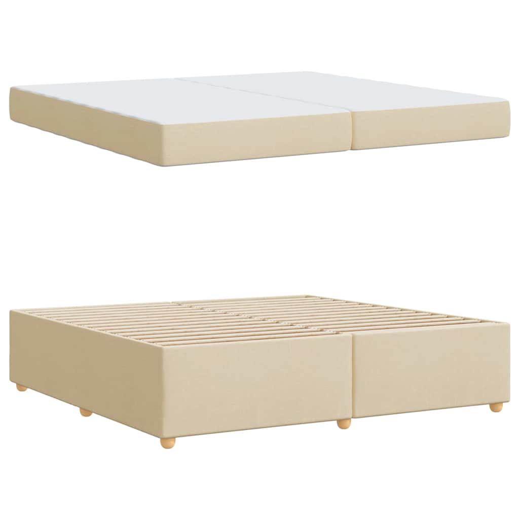 Estructura de cama con colchón Crema 200 x 200 cm tela