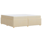 Estructura de cama con colchón Crema 200 x 200 cm tela