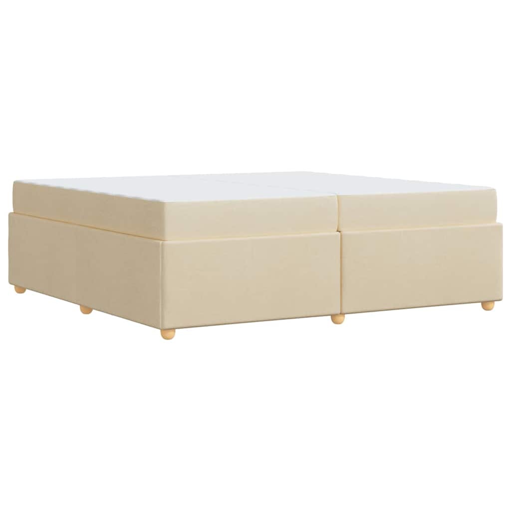 Estructura de cama con colchón Crema 200 x 200 cm tela