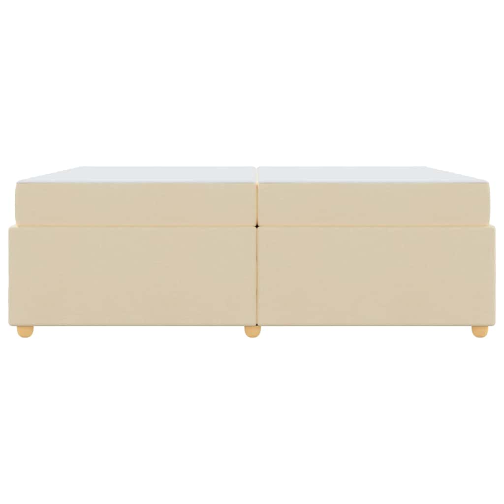 Estructura de cama con colchón Crema 200 x 200 cm tela