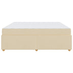 Estructura de cama con colchón Crema 200 x 200 cm tela