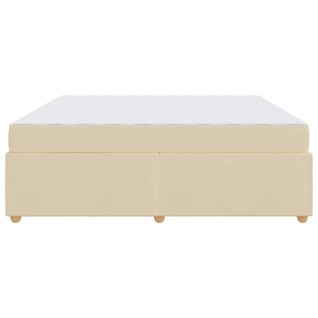 Estructura de cama con colchón Crema 200 x 200 cm tela