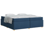 Estructura de cama con colchón Azul 200 x 200 cm tela