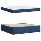 Estructura de cama con colchón Azul 200 x 200 cm tela