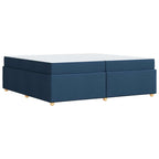 Estructura de cama con colchón Azul 200 x 200 cm tela