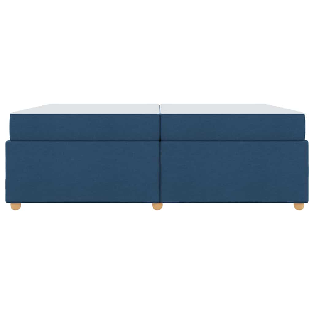 Estructura de cama con colchón Azul 200 x 200 cm tela