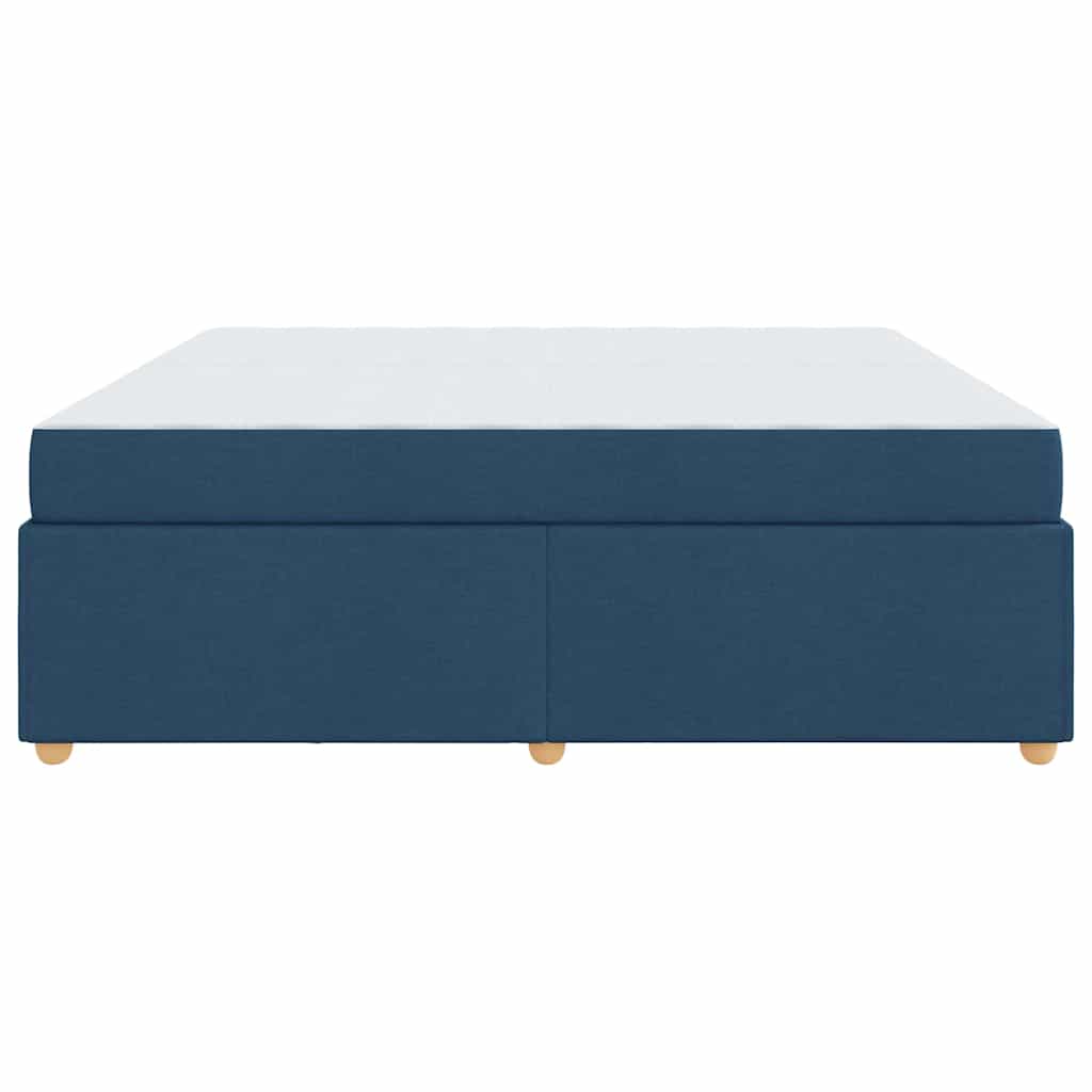 Estructura de cama con colchón Azul 200 x 200 cm tela