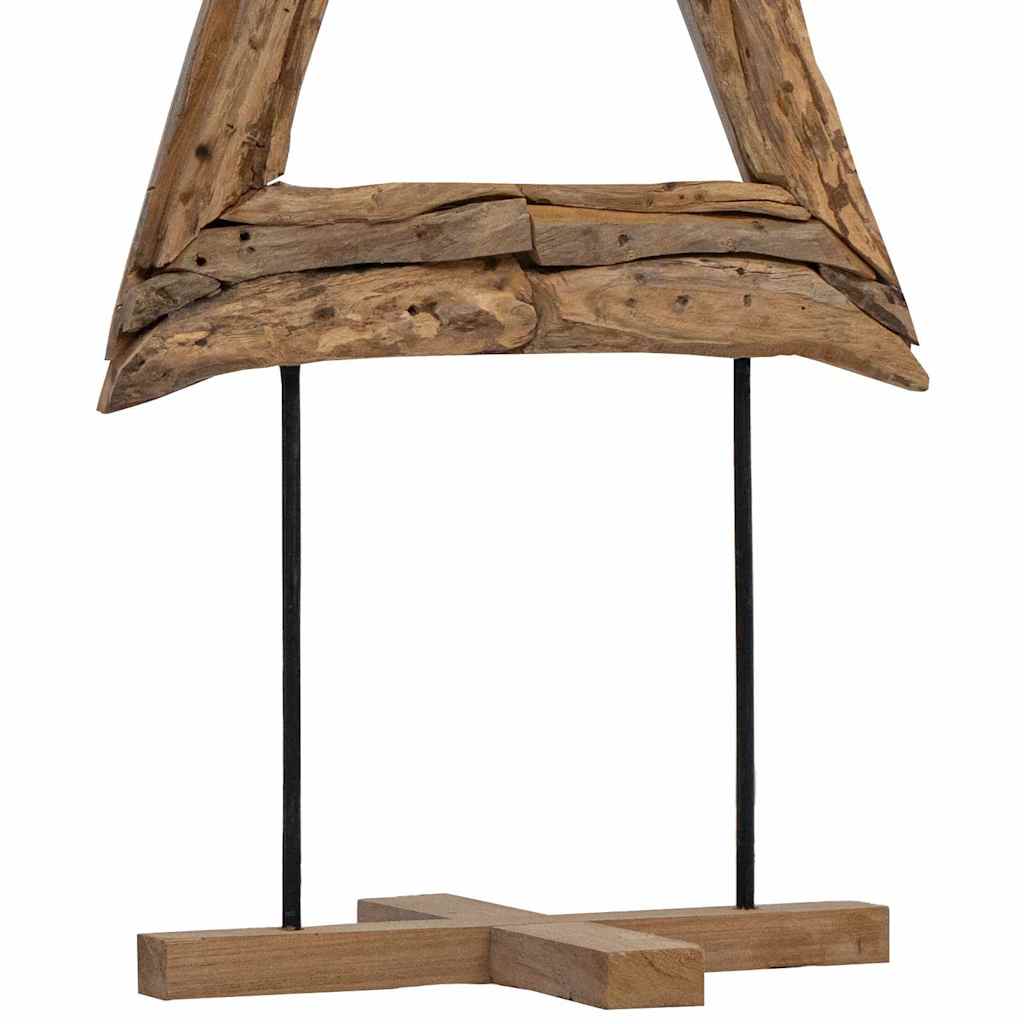 Árbol de Navidad con soporte Marrón 90 cm Madera de teca maciza