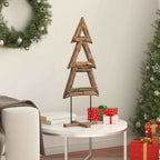 Árbol de Navidad con soporte Marrón 90 cm Madera de teca maciza