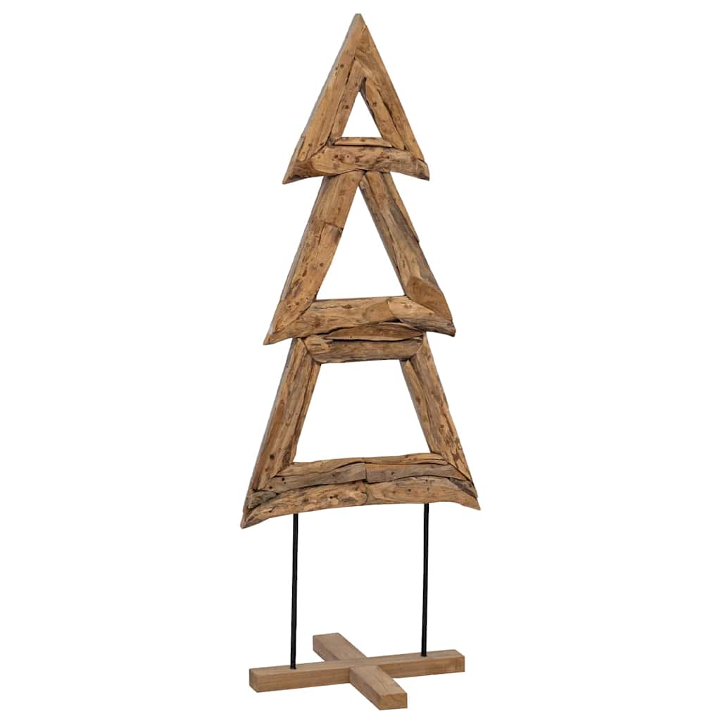 Árbol de Navidad con soporte Marrón 90 cm Madera de teca maciza