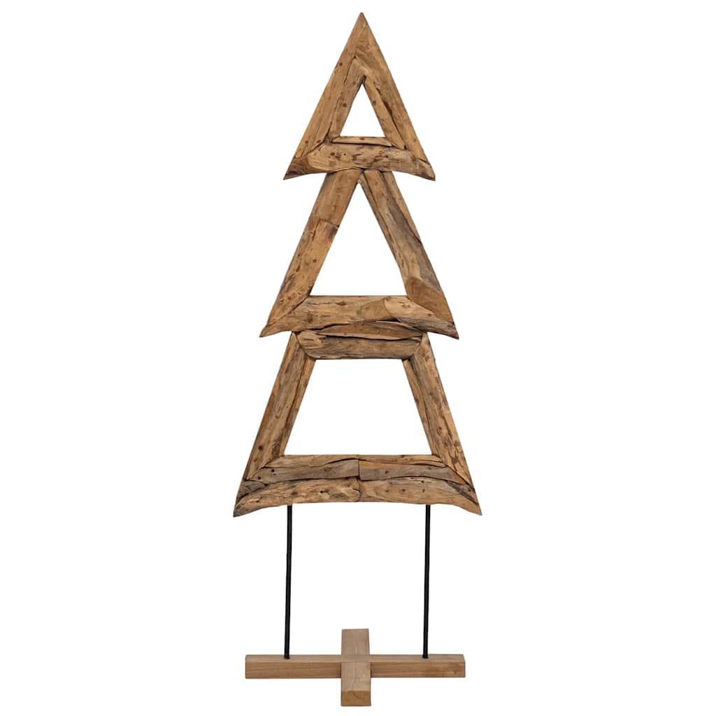 Árbol de Navidad con soporte Marrón 90 cm Madera de teca maciza