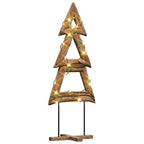 Árbol de Navidad con soporte Marrón 90 cm Madera de teca maciza